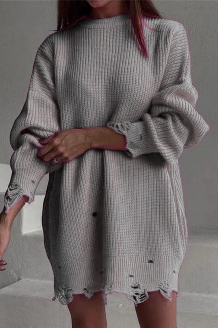 "Jersey reciclado relajado de cuello en O en colores lisos "