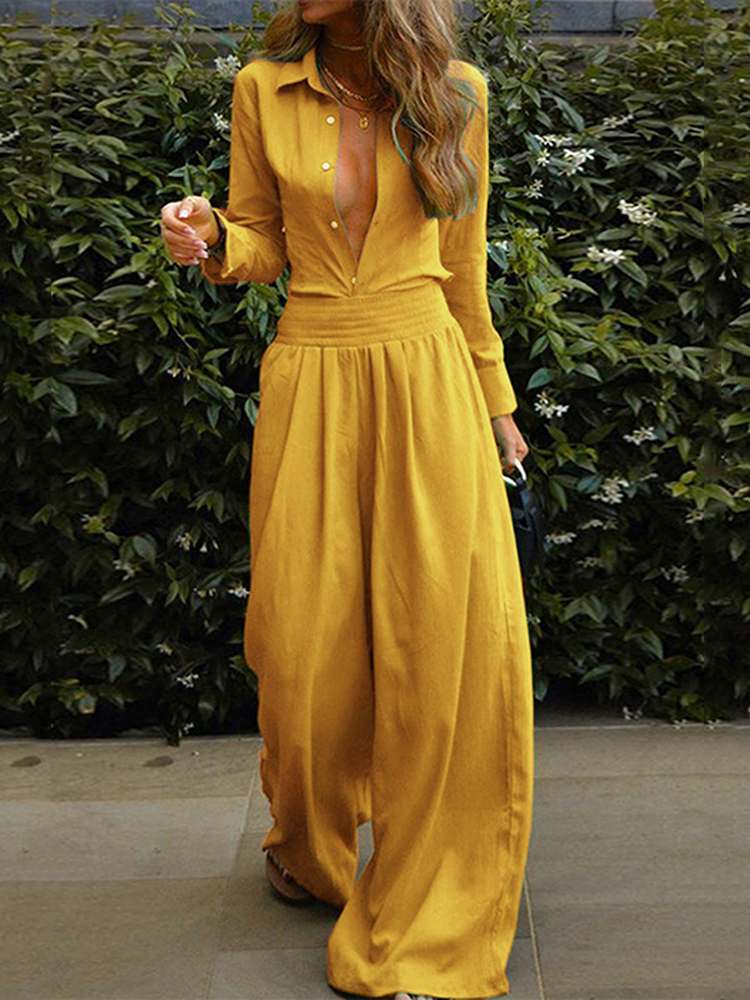 conjunto coordinado - camisa con botones y pantalón casual