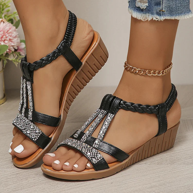 Sandalias joya de mujer con puntera abierta - Myra