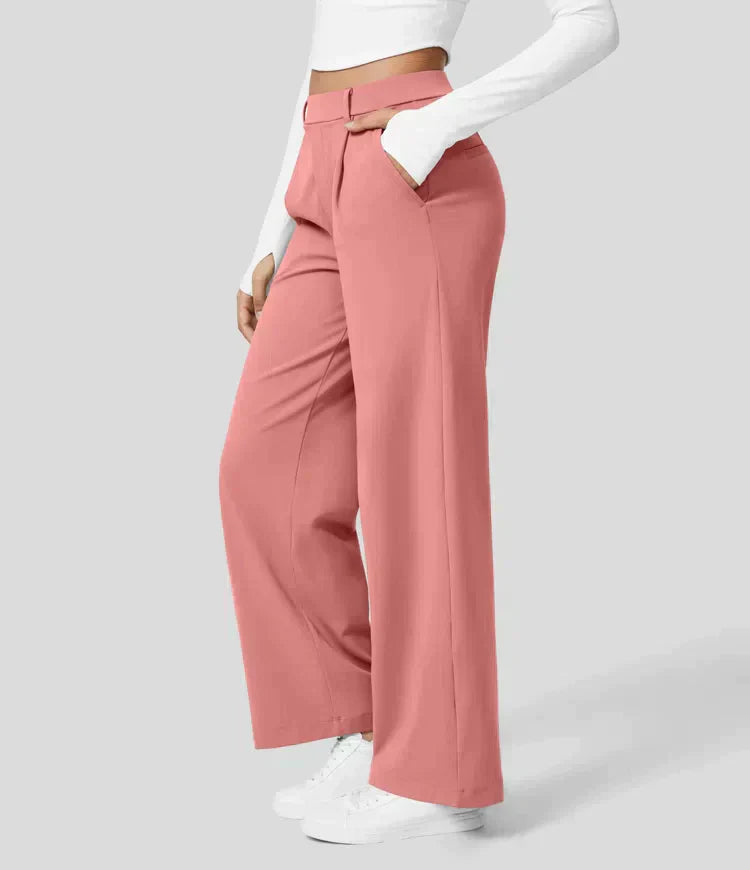 Grace - Pantalones rectos elásticos de talle alto para mujer