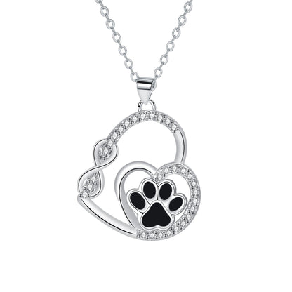 Collier pendentif double empreinte de patte « Infinite Love »