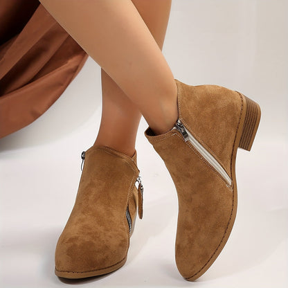 Riyettaa - Elegantes botas con cremallera para mujer