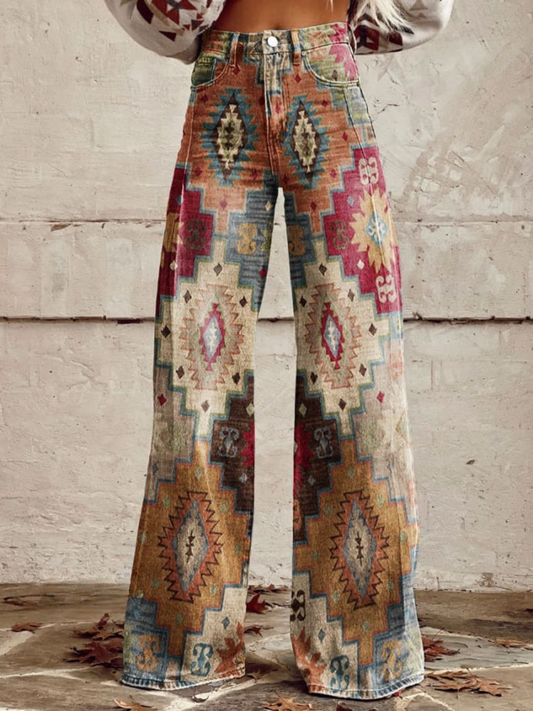 Nomadic™ | Pantalones boho vintage de pata ancha