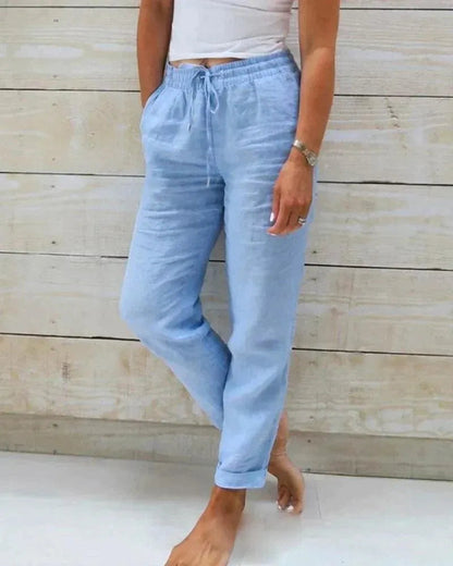 Pantalones de lino para mujer - Casual Chic - 100% Lino de primera calidad - Perfectos para el verano