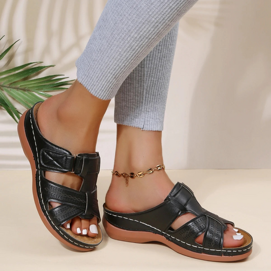 Sofie | Sandalias de piel para mujer con puntera abierta