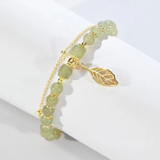 Jade Leaf Pulsera | Con el encanto de la hoja única