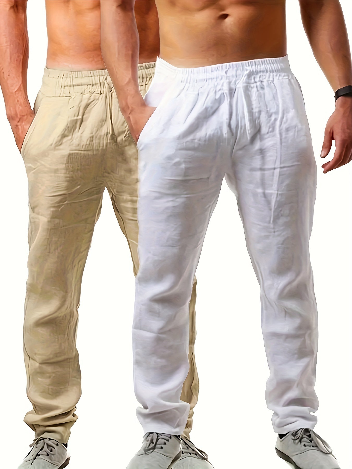 2 pantalones lisos de hombre