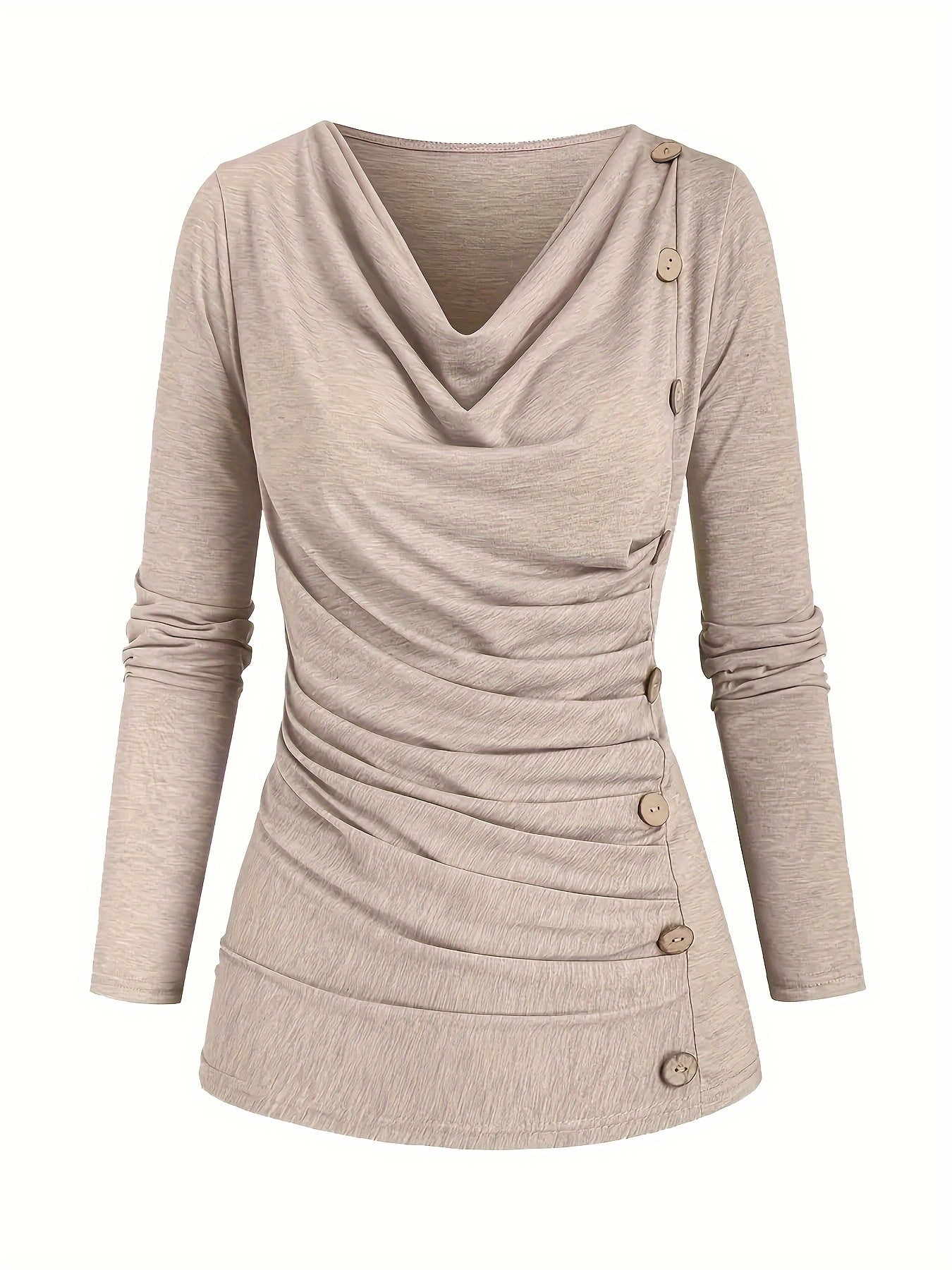 Femke | Top casual de punto con cuello alto y volantes