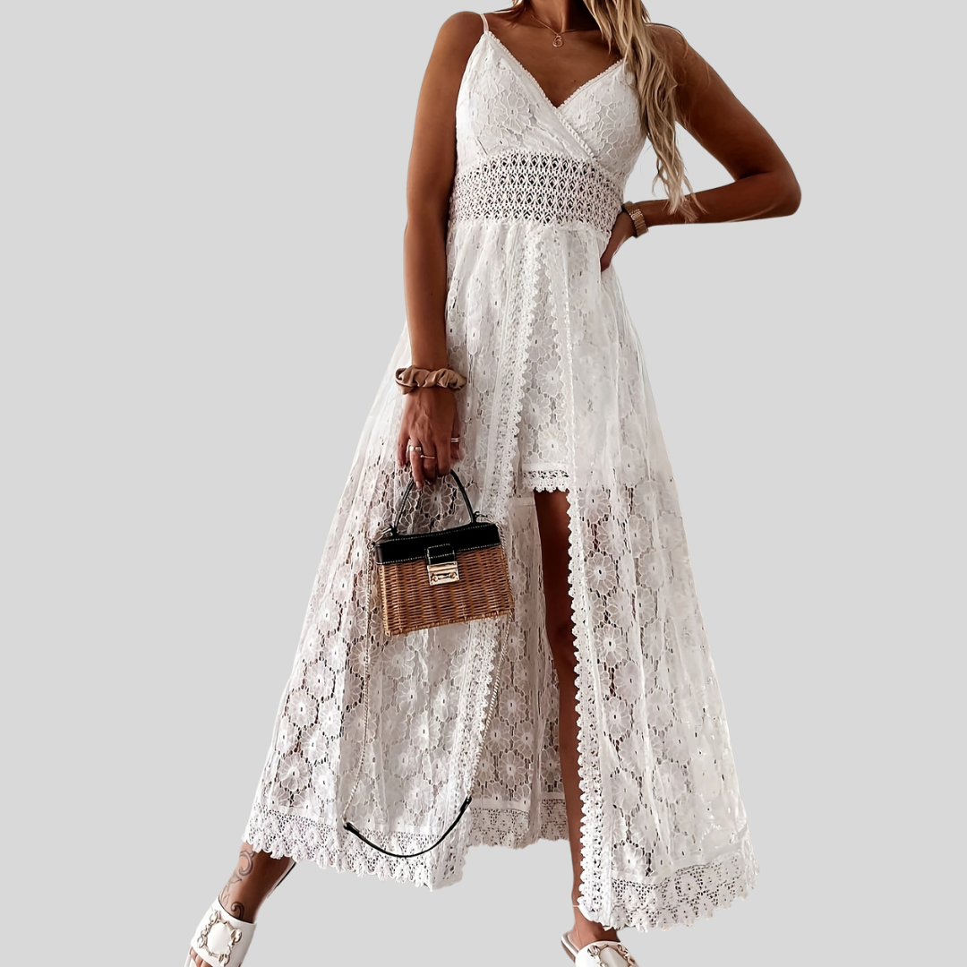 Elegante mono fluido con escote en V