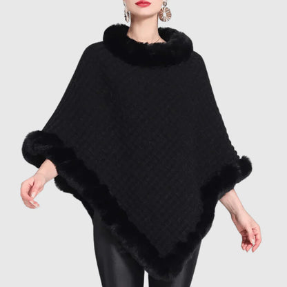 Poncho de cuello alto para mujer