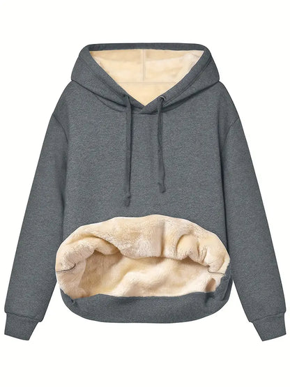 Sudadera con capucha y bolsillos para mujer