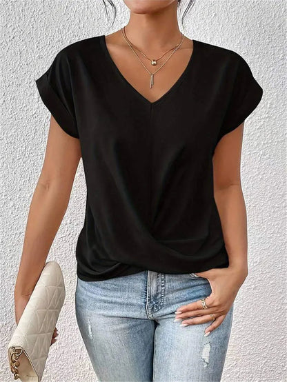 Top con cuello en V - Chic moderno - Suave y transpirable - Perfecto para cualquier ocasión