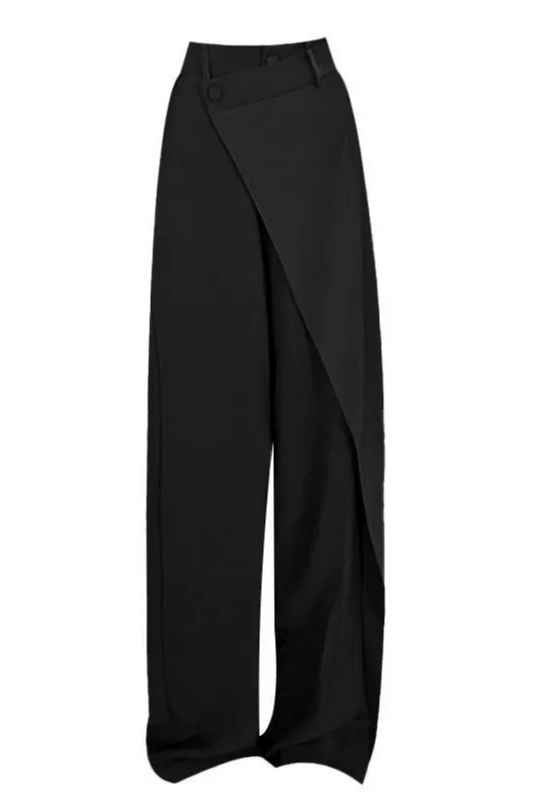Pantalones anchos irregulares para señora