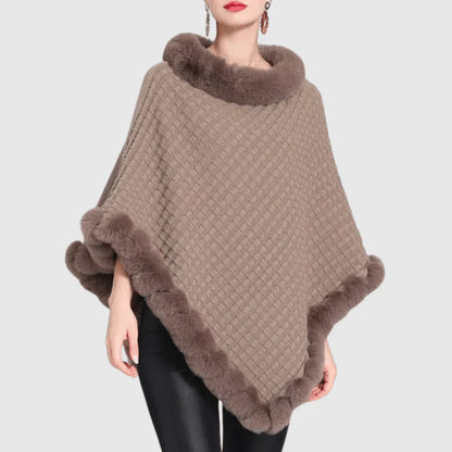 Poncho de cuello alto para mujer