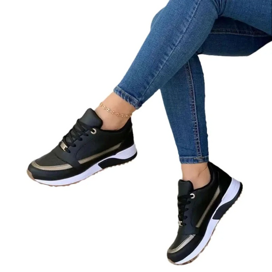 Liv | Zapatillas deportivas de piel para mujer con suela blanda blanca