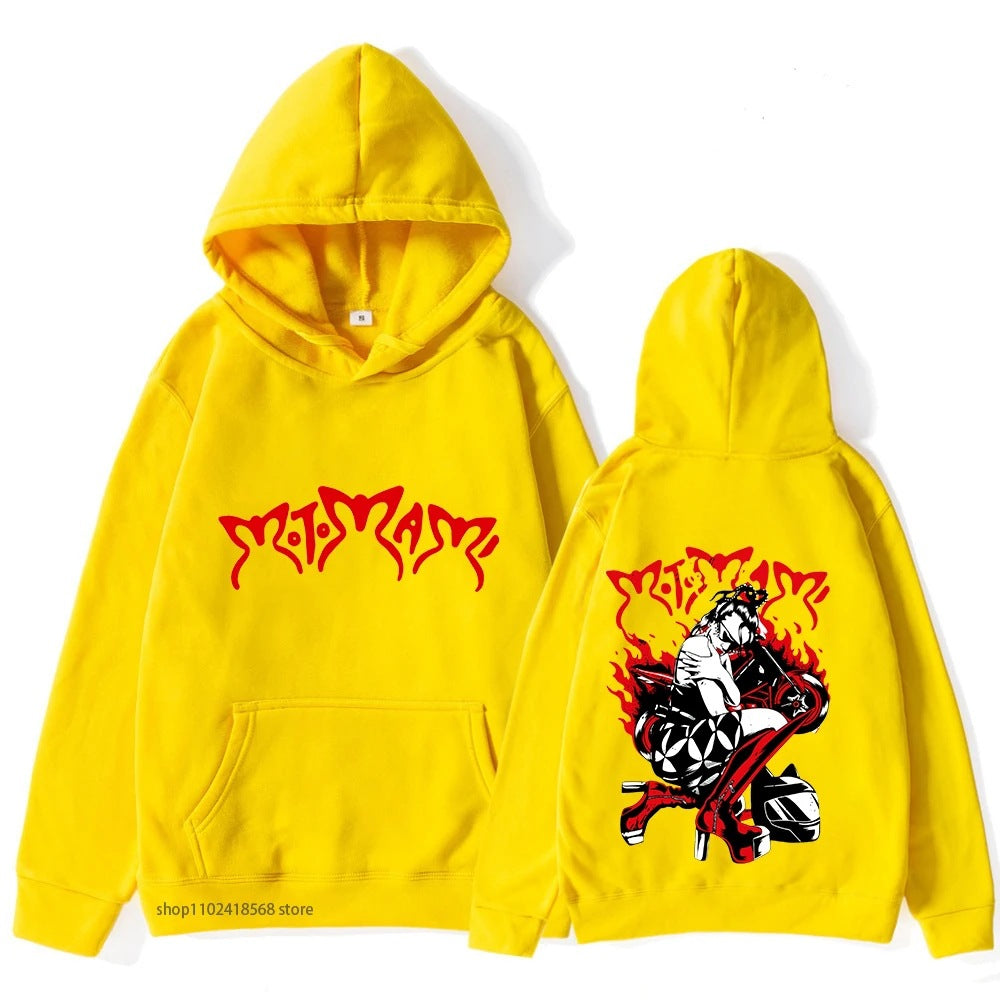 Heidi Mode | Motomami Rosalia Sudadera con capucha gráfica negra