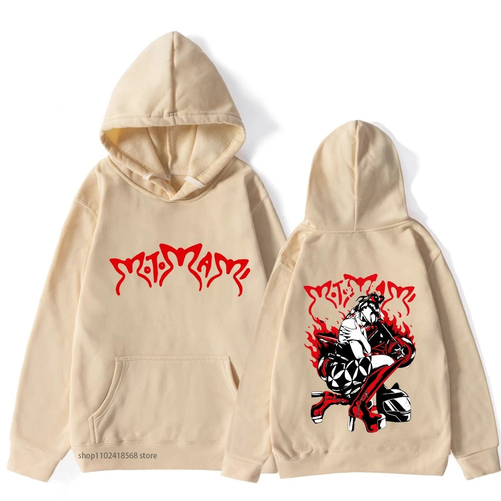 Heidi Mode | Motomami Rosalia Sudadera con capucha gráfica negra