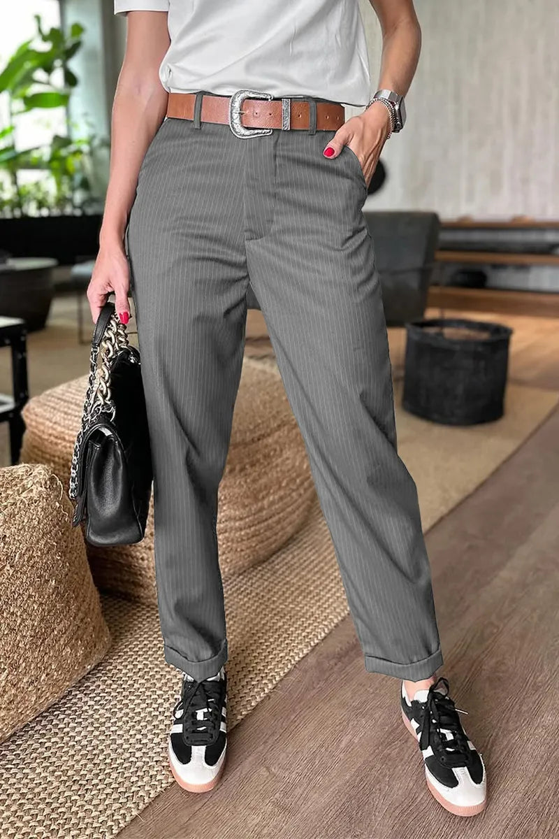 Sylvara™ | Elegantes pantalones de traje a rayas