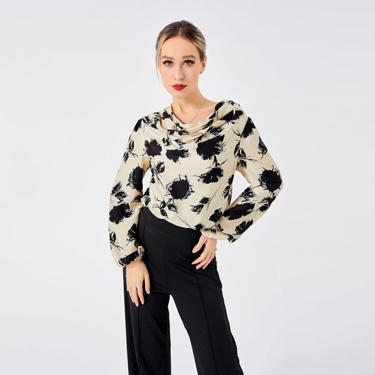 Zuly - Elegante blusa estampada de señora