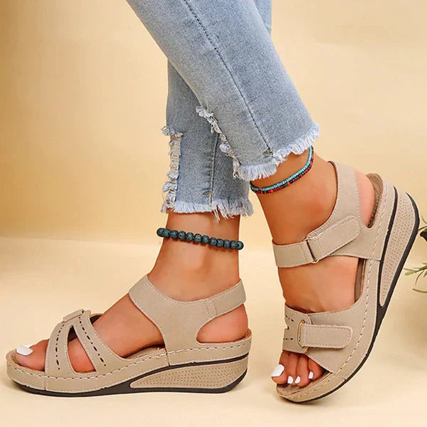 Harper - sandalias con cuña retro de verano para mujer