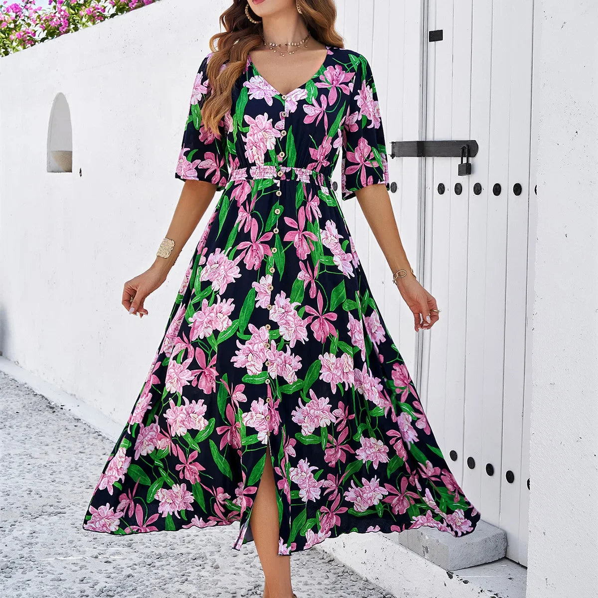 Astrid - Elegante vestido con estampado floral