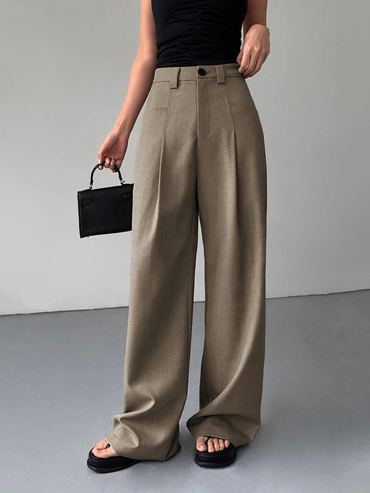 Divine Pleat Pantalones de vestir de pierna ancha