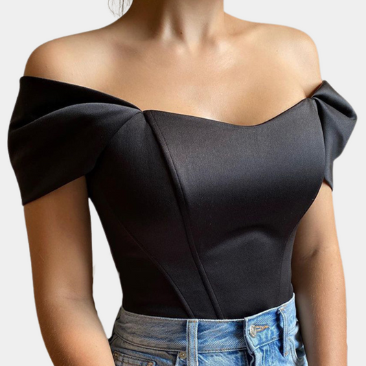 Elegante top sin hombros para mujer