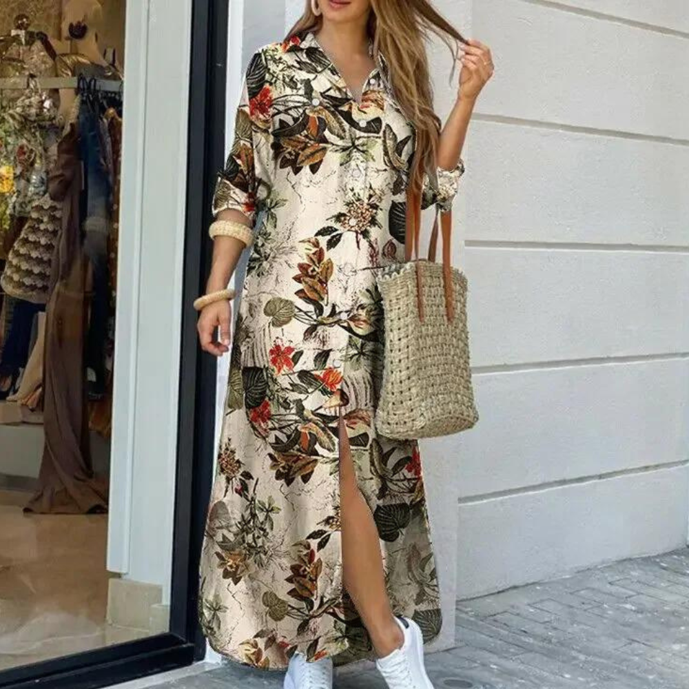 Vestido floral de moda para mujer