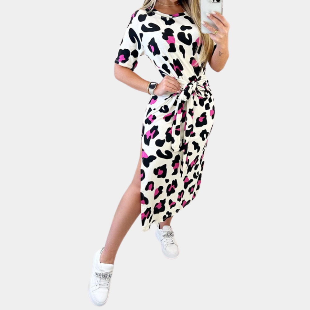 Katya - Vestido casual con estampado de leopardo