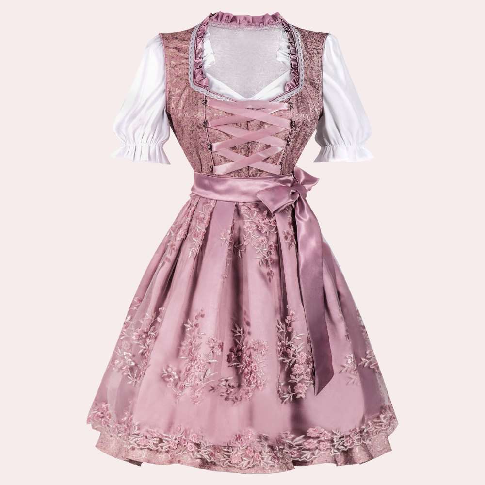 Miren - Oktoberfest vestido adornado con flores para damas