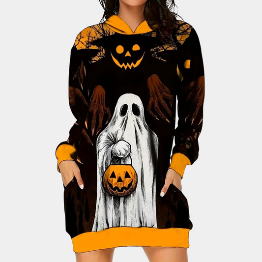 Cili - Vestido de Halloween con capucha para señora