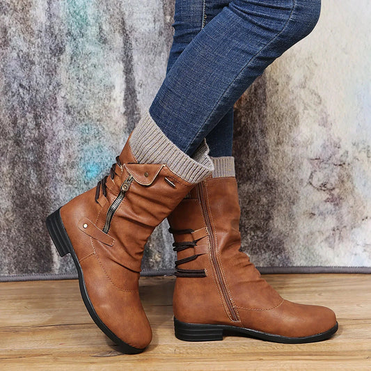 Botas Reanna | Botas de piel Mid Calf