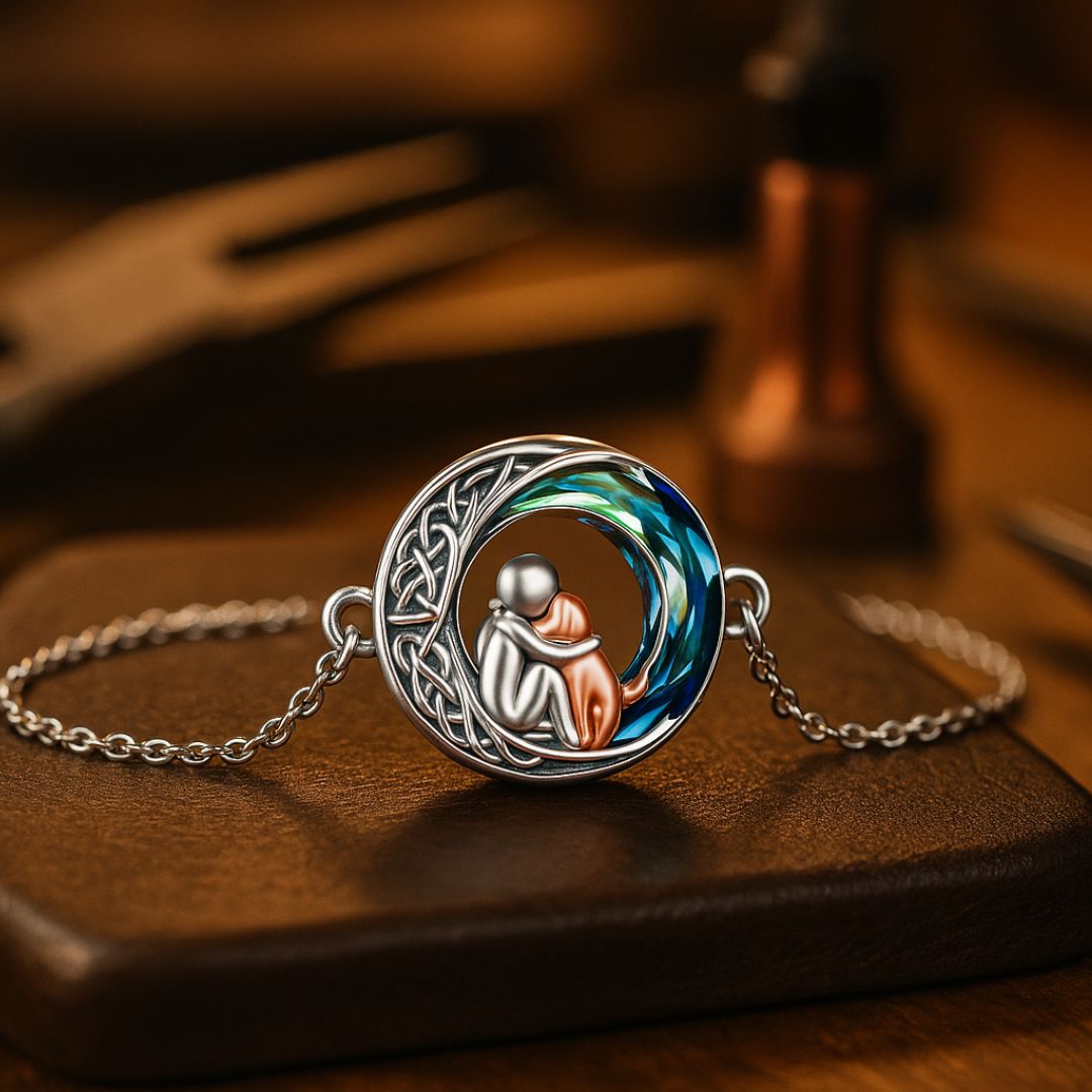 Bracelet ajustable en argent sterling avec breloque chien