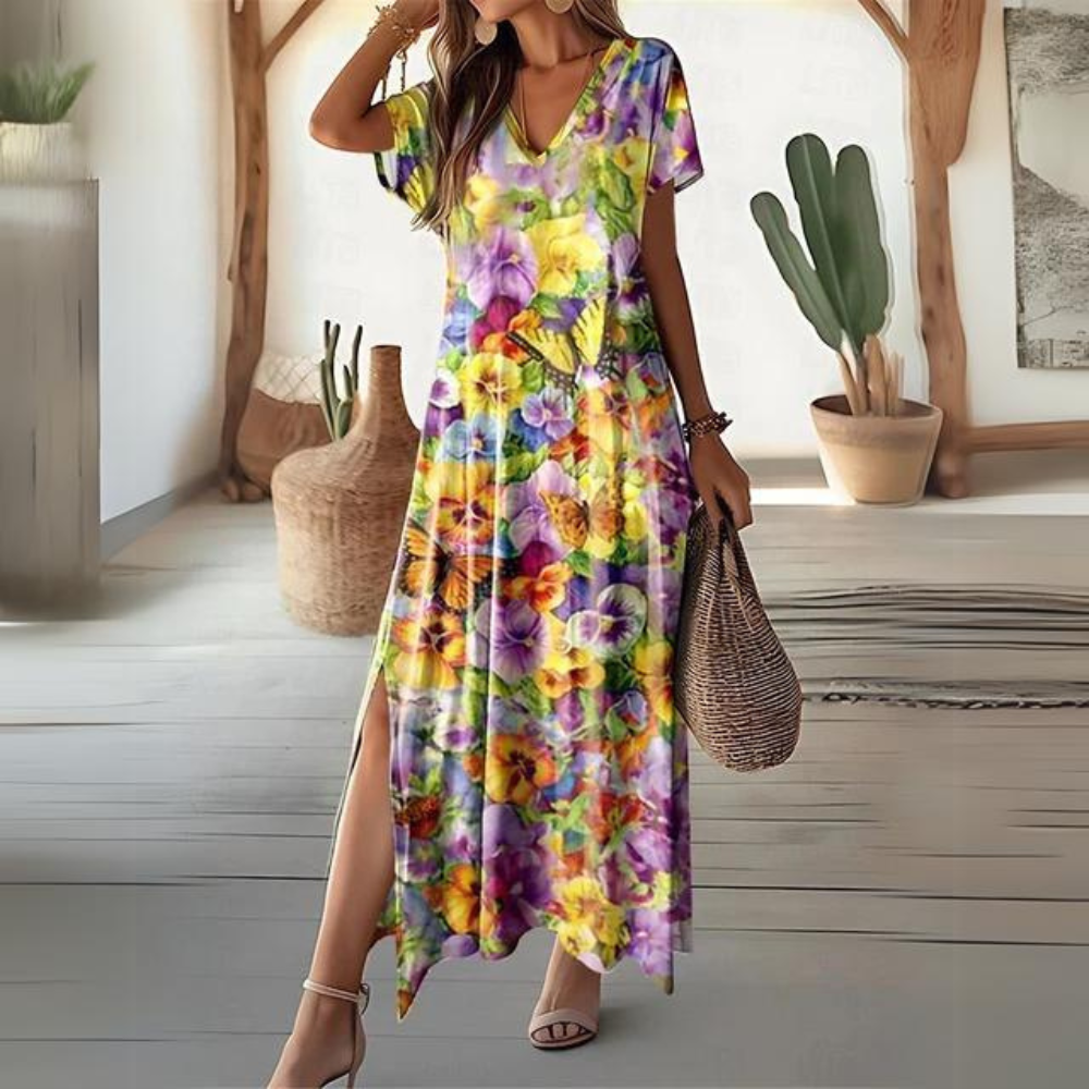 Romane - Elegante vestido floral de colores