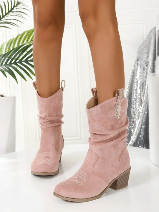 Botas Ozar | Botas de ante rosa de moda