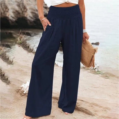 Pantalones de verano para mujer - Casual Chic - Mezcla de algodón y lino - Ideales para ocasiones veraniegas