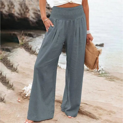 Pantalones de verano para mujer - Casual Chic - Mezcla de algodón y lino - Ideales para ocasiones veraniegas