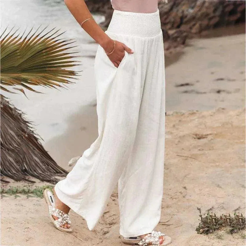 Pantalones de verano para mujer - Casual Chic - Mezcla de algodón y lino - Ideales para ocasiones veraniegas