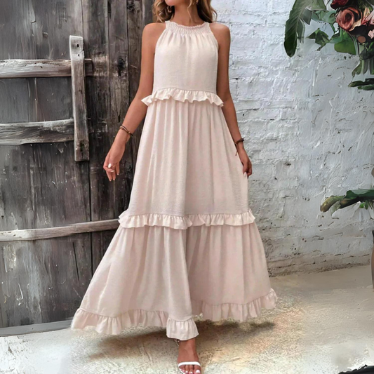 Hanna - Elegante vestido maxi con bolsillos