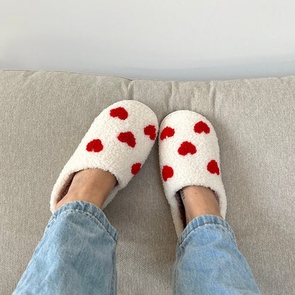 Zapatillas Corazón Amoroso | Blancas - Bonitas y Cómodas - Regalo Perfecto para el Invierno