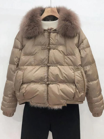 Abrigo puffer cálido y vintage para mujer - Jara