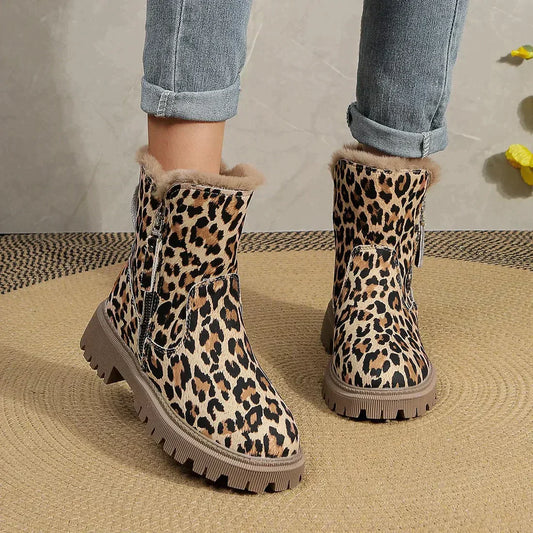 Hina - Botas de leopardo de moda para mujer