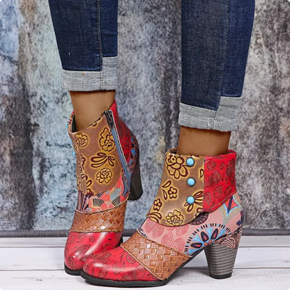 Shireen - Botas de tacón vintage para mujer