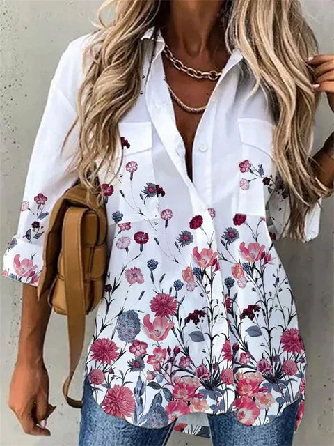 Lou - Elegante blusa de mujer con estampado