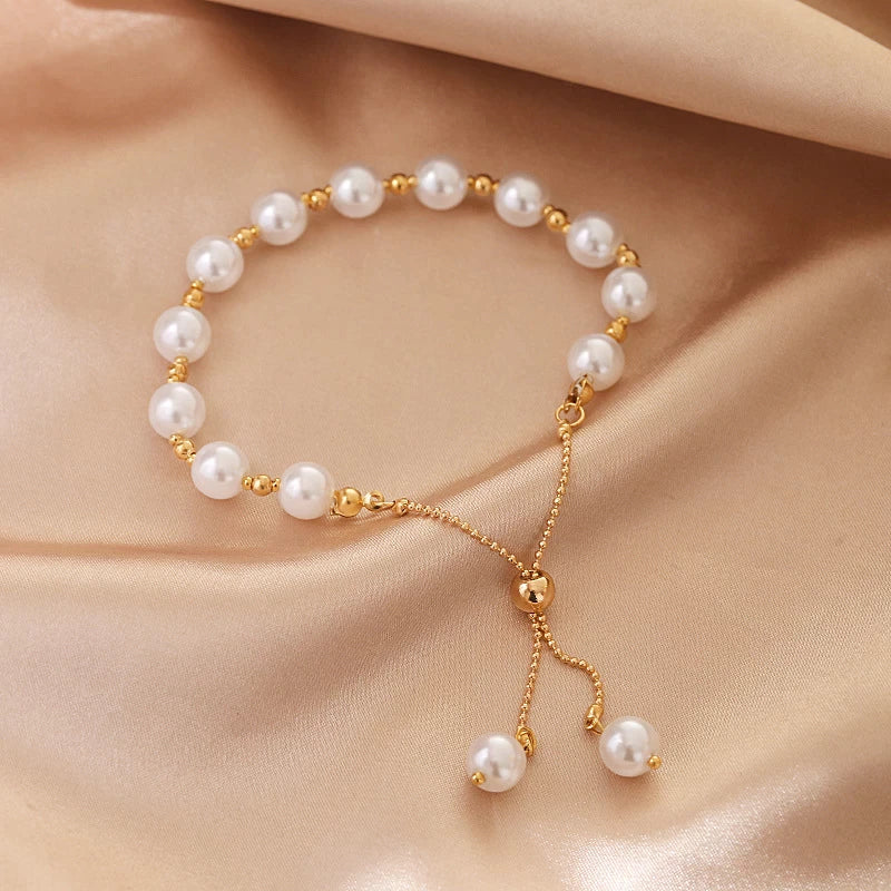 Pulsera de perlas ajustable | Una pulsera preciosa