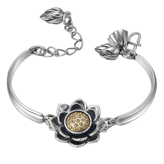 Pulsera Creative Silver Lotus | Símbolo de felicidad y estilo