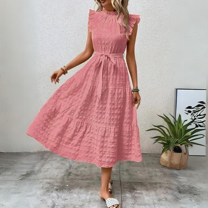 Marieke - Vestido con detalle y cinturón de tela