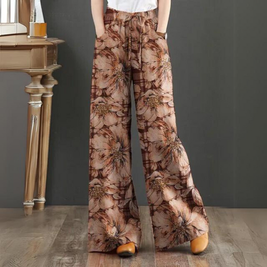 Laurence - Pantalón bohemio con cintura elástica