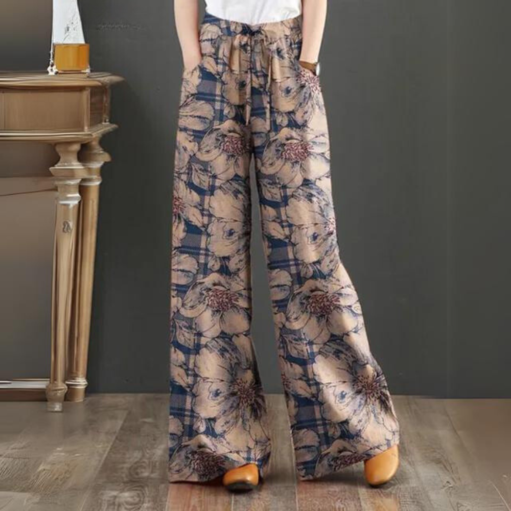 Laurence - Pantalón bohemio con cintura elástica