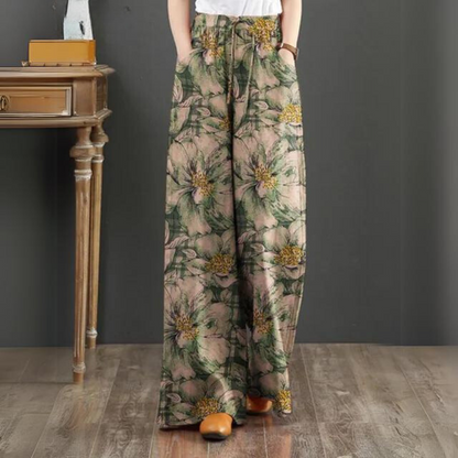 Laurence - Pantalón bohemio con cintura elástica